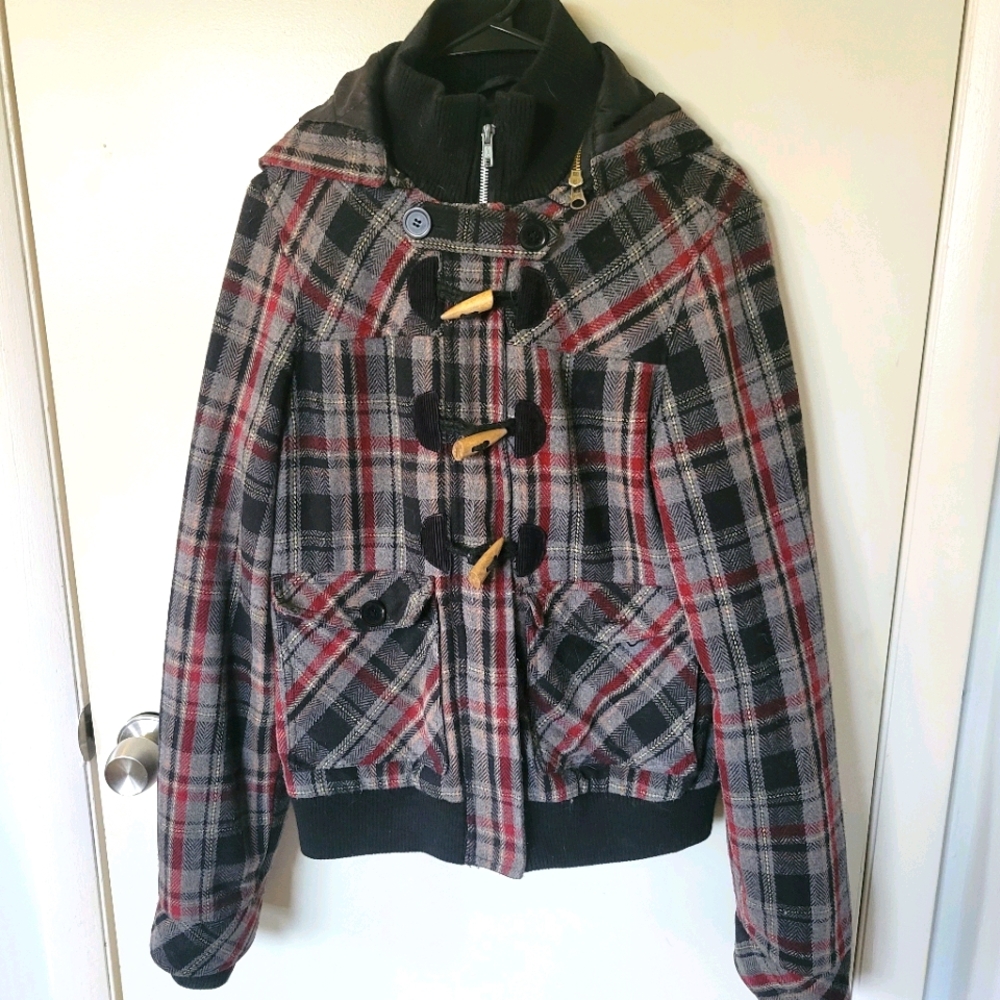 Billabong Plaid Jacket Size Medium